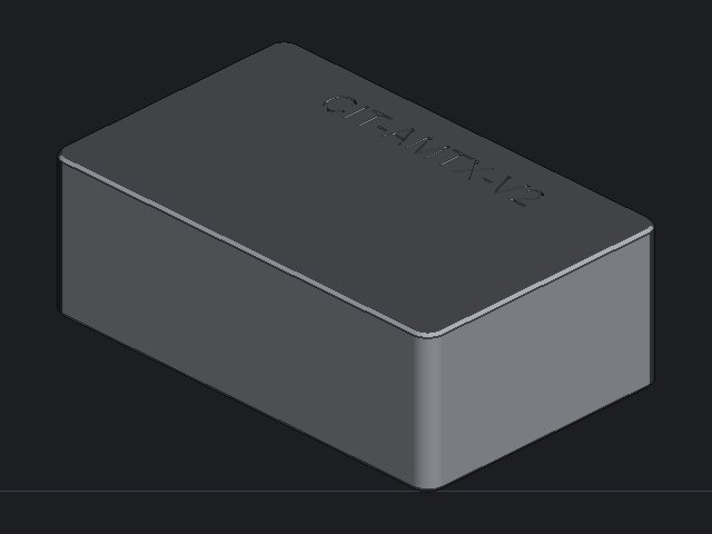 Rendered view of the assembled case